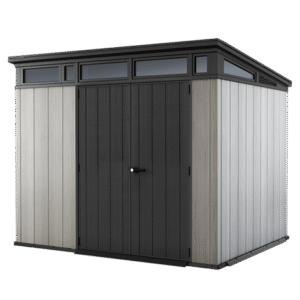 Keter Artisan 9x7 Foot Large Outdoor Shed with Floor with Modern Design for Patio Furniture